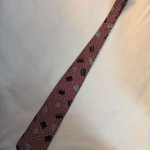 Guess brand fun red and black silk tie for everyday needs